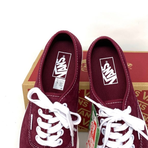 VANS Womens Size VN0A5HZS9G8 Authentic Pig Suede Pomegranate Red Low Top Sneaker - Picture 8 of 10